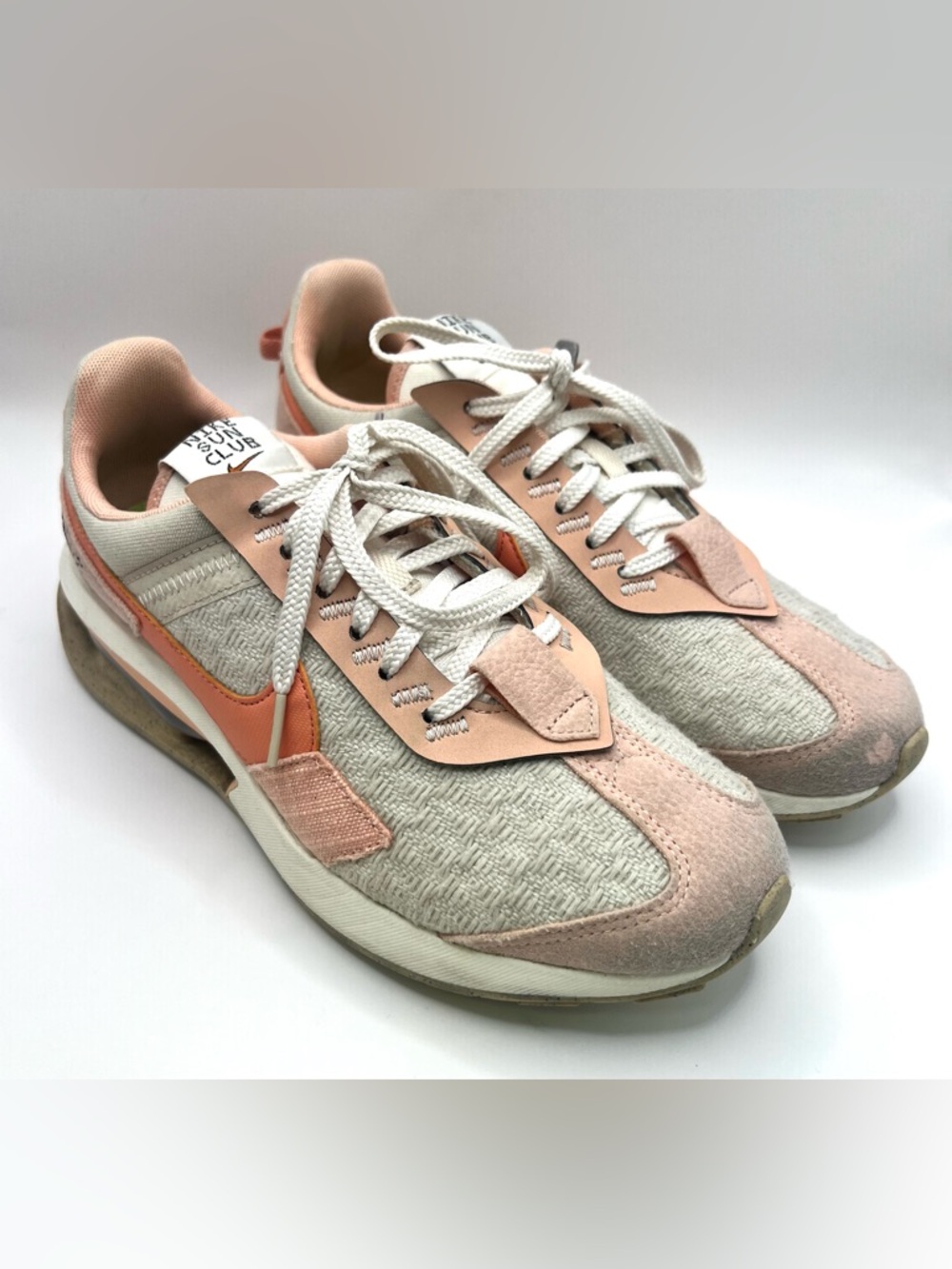 Nike- Air‎ Max, Sun Club, Women's Cream and Peach Lace-Up Sneakers- Size:9